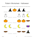 halloween shapes 1-1-2 pattern