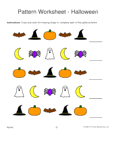 halloween shapes 1-2-3 pattern