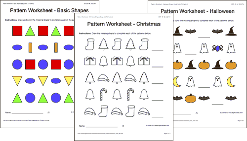 pattern worksheets