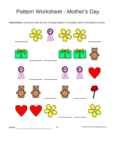 mothers day shapes 1-1-2 pattern
