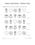 mothers day shapes 1-2-3 pattern