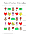 mothers day shapes 1-2-3 pattern