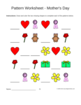 mothers day shapes 1-2 pattern
