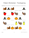 thanksgiving shapes 1-2 pattern