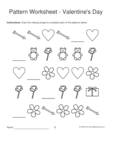 valentines day shapes 1-1-2 pattern