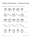 valentines day shapes 1-2 pattern