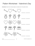 valentines day shapes 1-2 pattern