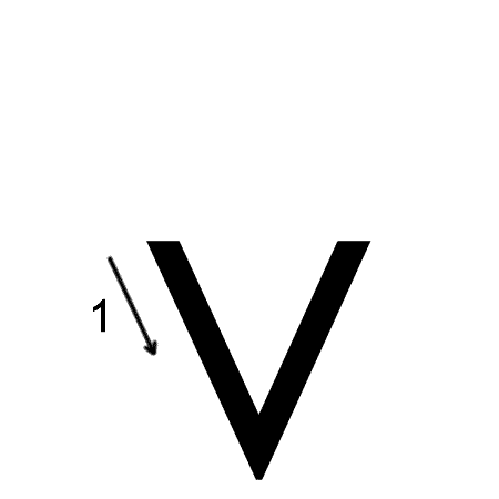 Lowercase v Printing (trace 1, 1)