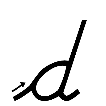 Lowercase d Handwriting Worksheet (trace 1, write 1)