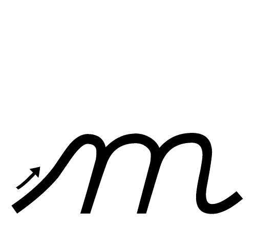 Letter M Handwriting Worksheet - Both Cases (trace 3, write 3)